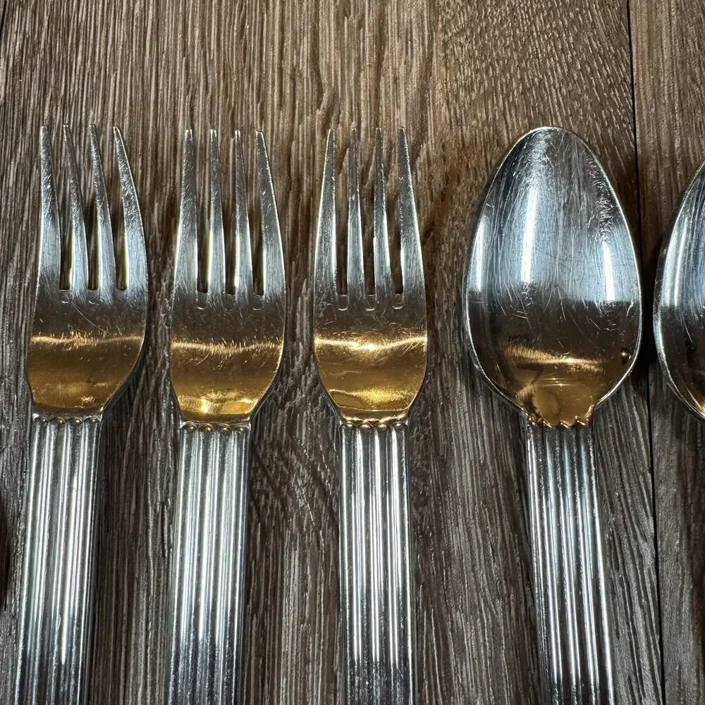 Lot of 13 IKEA Strateg Knives Spoons Forks Flatware Ribbed Ehlen Johansson 1990s